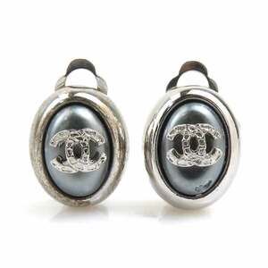 Chanel Cc Logo Clip-On Earrings Silver- #209055C53B